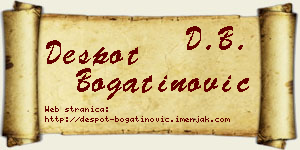 Despot Bogatinović vizit kartica